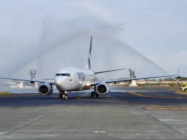 First Wingo flight from the Colombian arrives in Guayaquil
