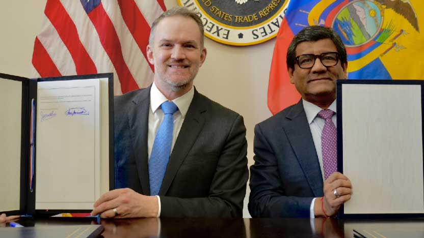 Ecuador and US seal trade pact as political fight erupts at home